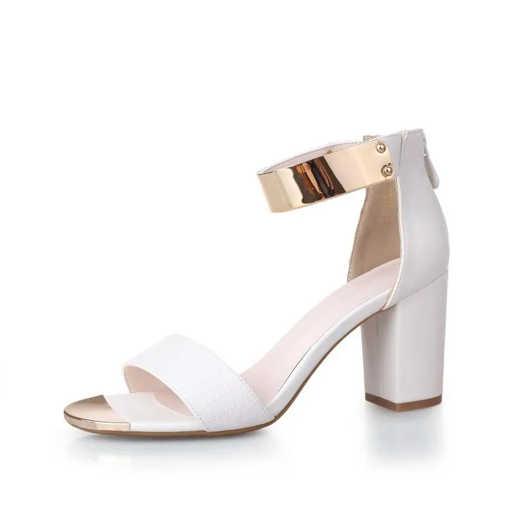 

Metal decorative sandals women's shoes size work shoes black white