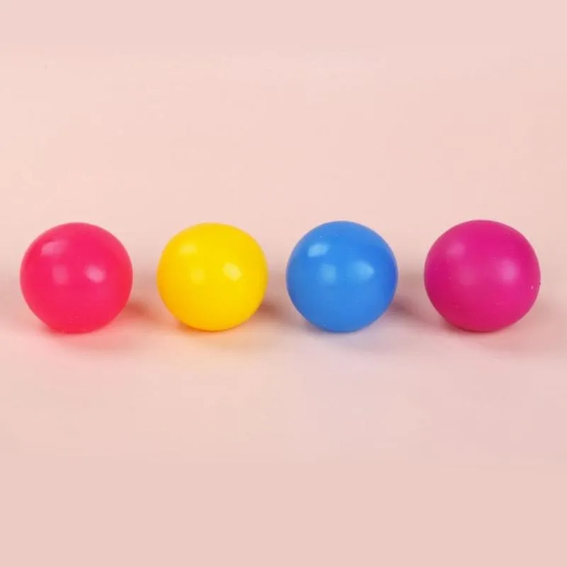 

4.5cm Creative Sticky Wall Ball Decompression Toy Creative Ball Squeeze For Kids Target Stick Sticky Ball Toy Stress Relief O4Z4