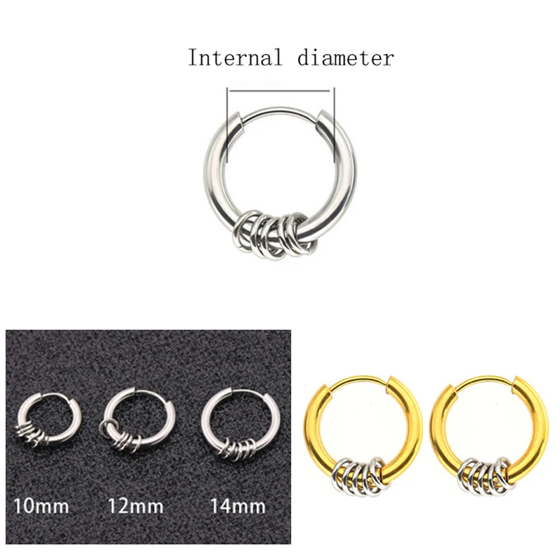 Серьги-гвоздики из нержавеющей стали для мужчин и женщин круглые украшения