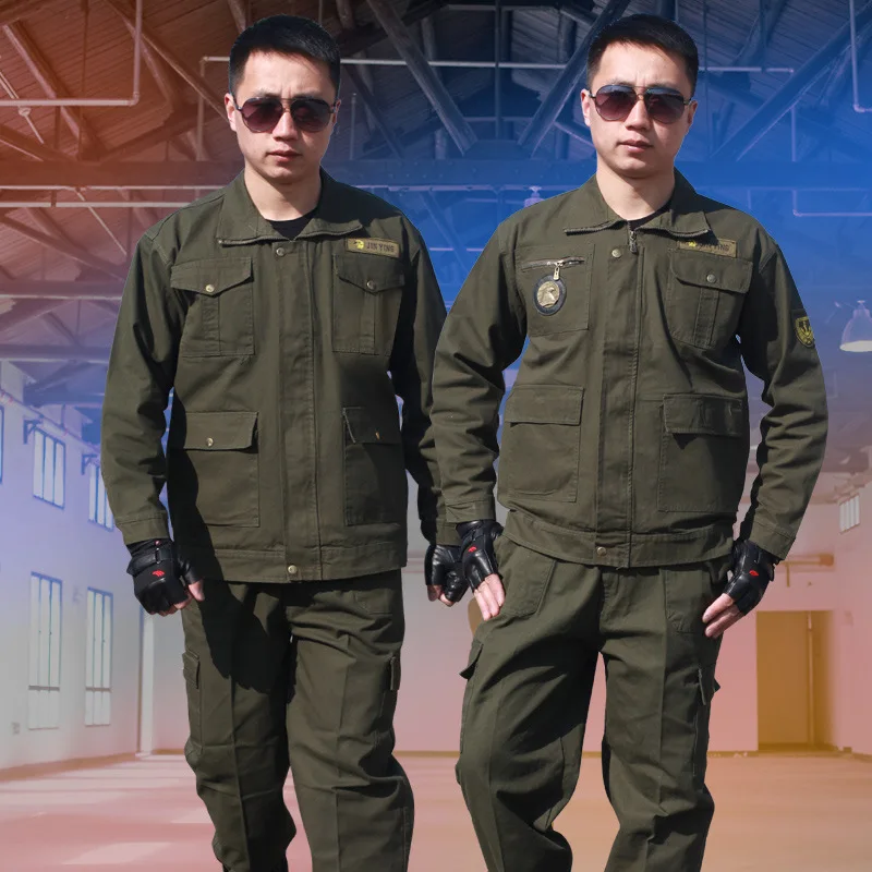 Комплект рабочей одежды ArmyGreen для мужчин Модная хлопковая износостойкая одежда с