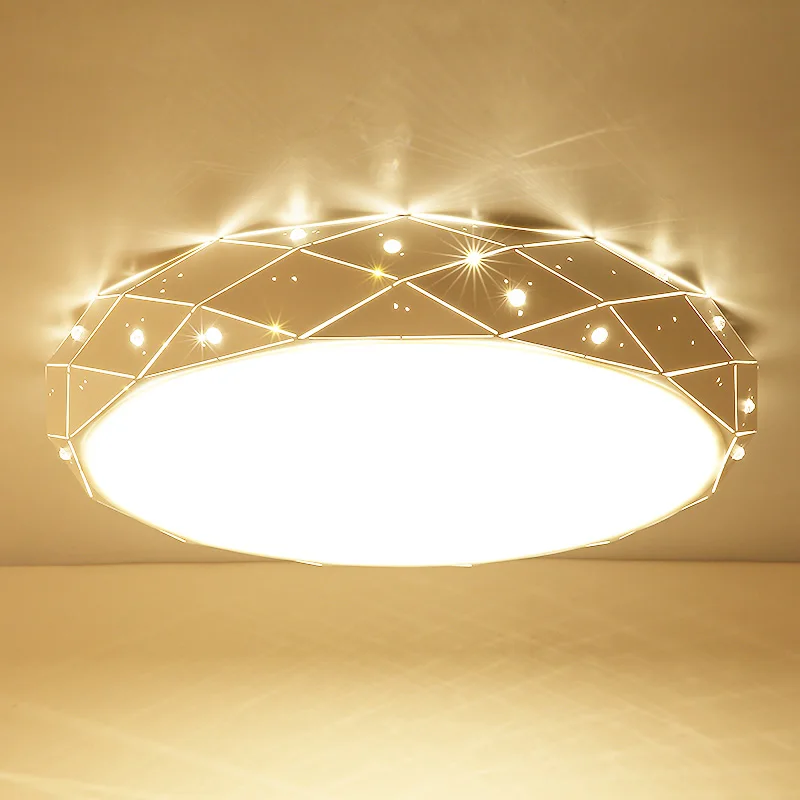 Белая круглая Светодиодная потолочная люстра для гостиной спальни дома AC85-265V