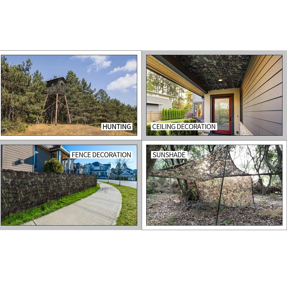 Camouflage Net 5*5 6 7 8 10 12M Sun Shelter Hunting Camo Netting Garden Hiding Mesh Fence Shadow Network Gazebos Camo Tent Cover