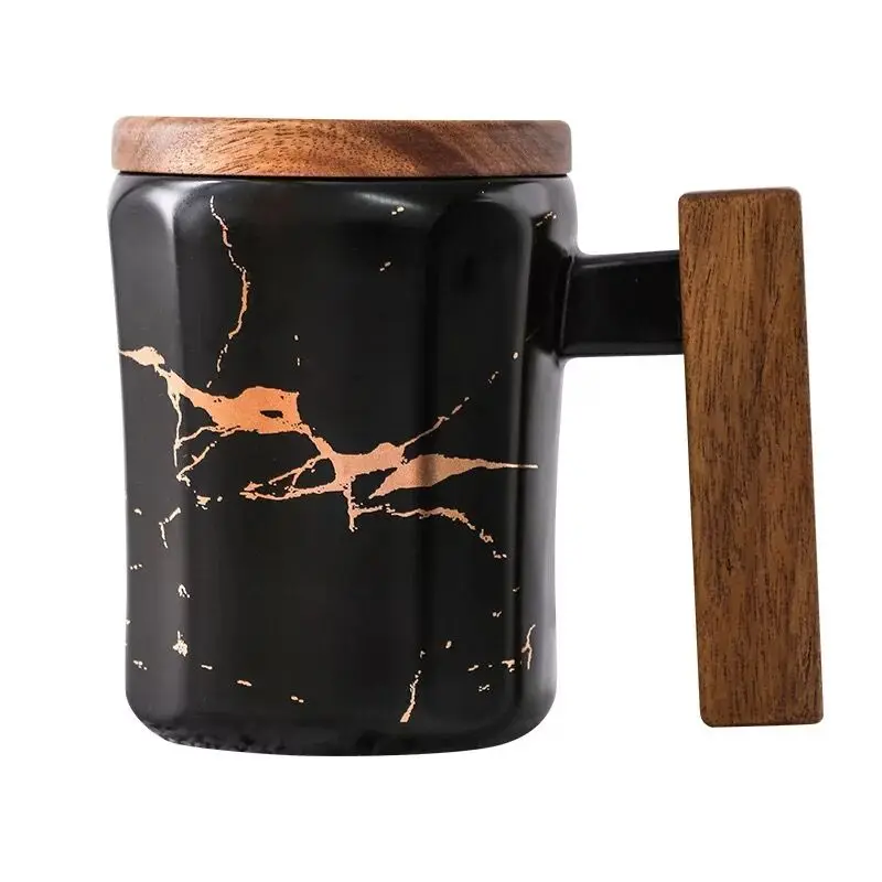 Керамические дизайнерские кружки для кофе и чая с мраморным узором офисные