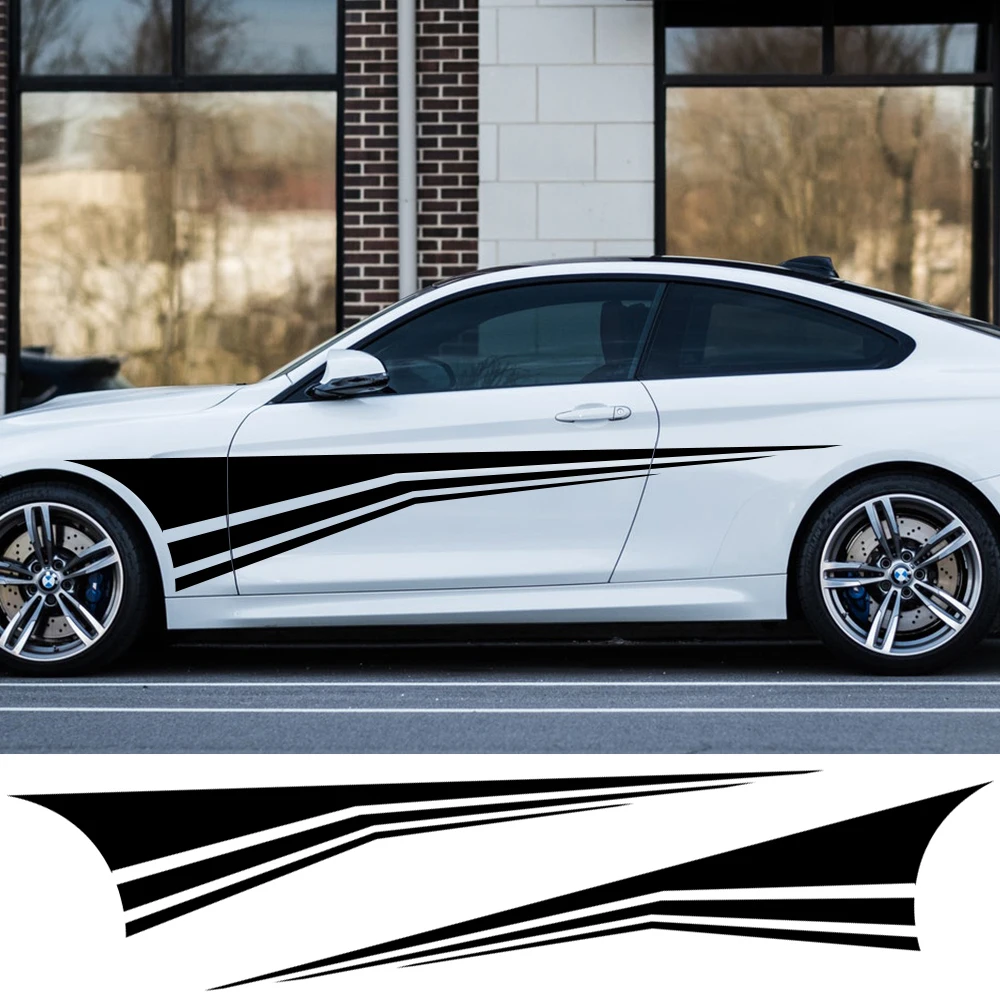 

Car Side Stickers For Ford VW Fiat BMW Lada Granta Nissan Qashqai Volvo Stripes Styling Vinyl PVC Decals Auto Tuning Accessories