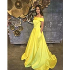 Желтое женское свадебное платье, вечерняя юбка подружки невесты без рукавов, трапециевидная юбка на молнии, простой стиль