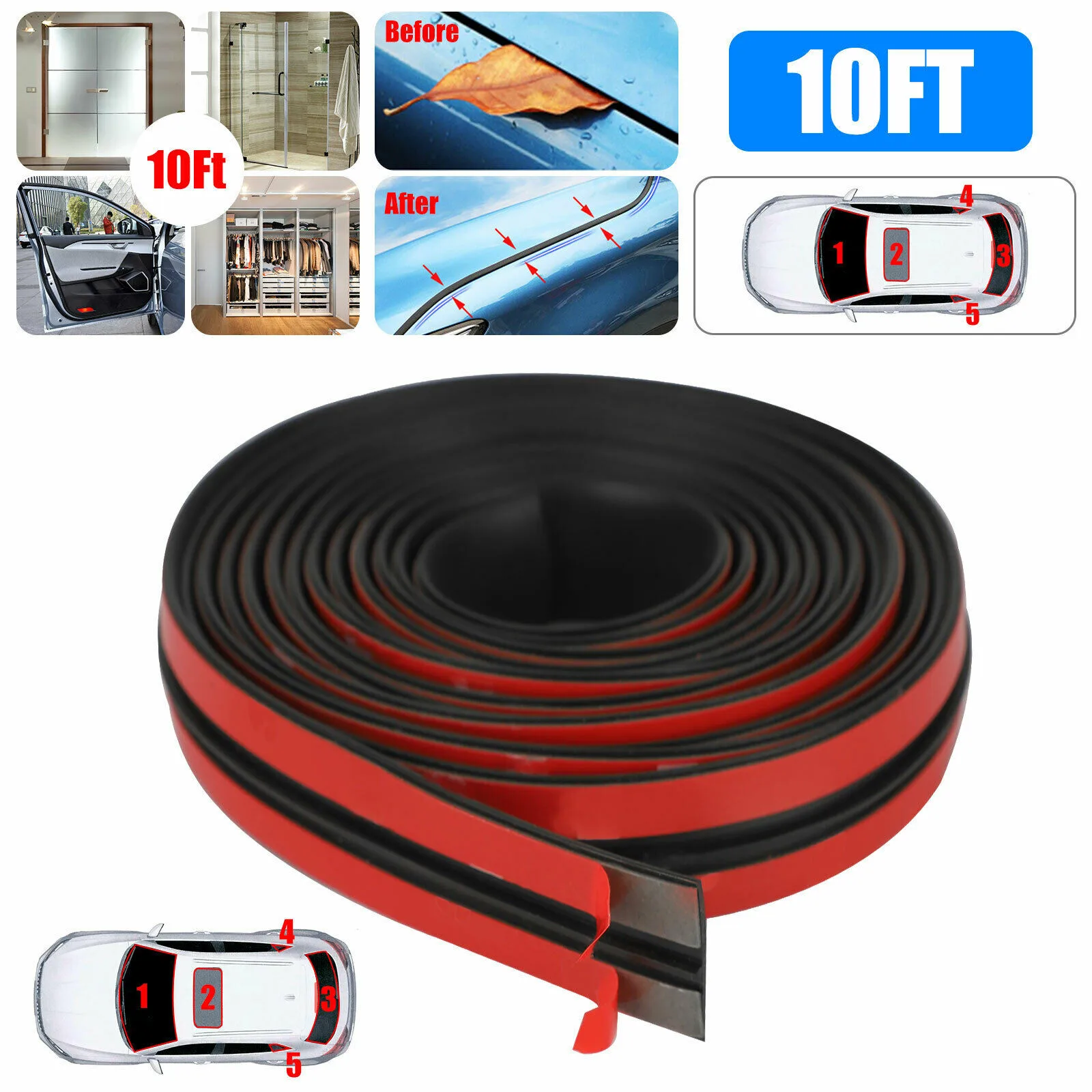 

Weatherstrip Window Seal Strip Windshield 18mm*300cm Accessories Black