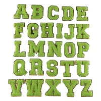 new green 26 letter patches iron on patches for clothing 3d alphabet towel embroidered patches decorative bag jacket diy name