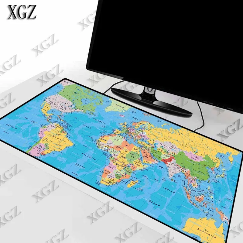 XGZ карта мира портативных ПК игровой Мышь блокировки пусковая площадка коврик с