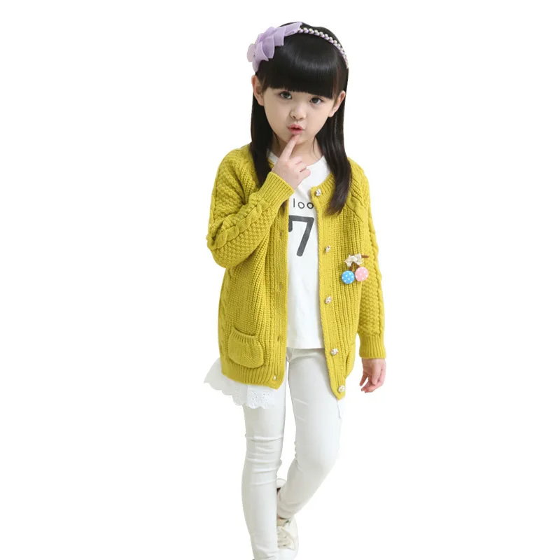 

Girl Sweater Cardigan Children'S Coat Overcoat Kids Soft Warm Clothes Knitted Top Bottoming Shirt Autumn Winter New Year'S Gift