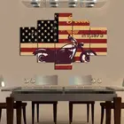 5 шт. модульные картины с мотоциклом на американском флаге, без рамки
