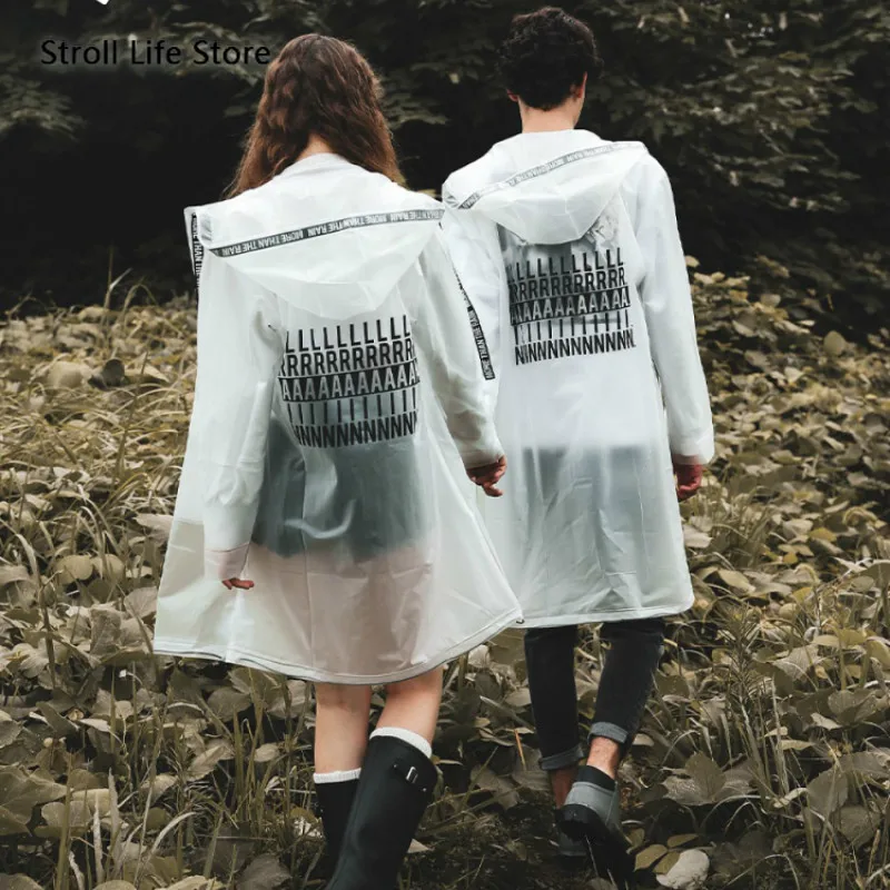 Длинное прозрачное дождевик женский и мужской непромокаемый прозрачный куртка