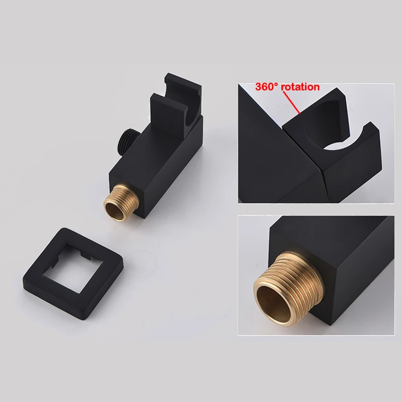 3 режима черный комплект для ручного душа с вращающимся держателем душевой шланг