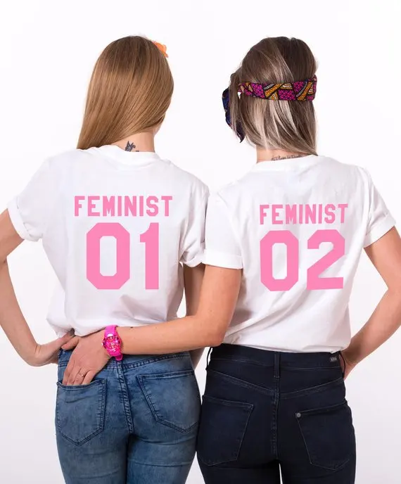 Футболка с графикой Camisetas Feminist 01 02 BFF лозунг tumblr футболки хлопковые одинаковые