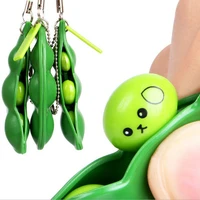 20pcs fidget toy beans yellow blue red wholesales gifts decompression edamame squishy stress rubber keychain squeeze sensor