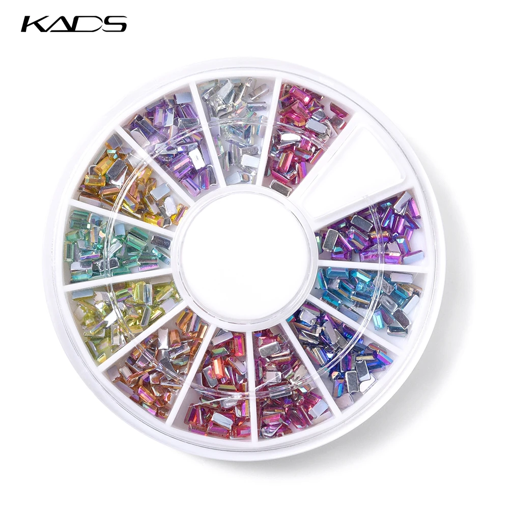 KADS AB 2X4mm Прямоугольник Искусство Ногтей Декорация Горный Хрусталь 600 ШТ. в 12 Цвет