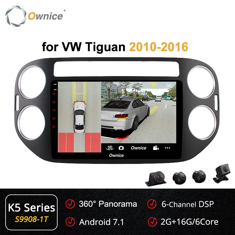 S9908-1 K5 Ownice Автомобильный плеер gps Navi k3 k5 k6 для VW tiguan 2010 2011 2012 2013 Android 9,0 8Core 4G DSP 360 панорама SPDIF - Цвет: S9908-1 K5