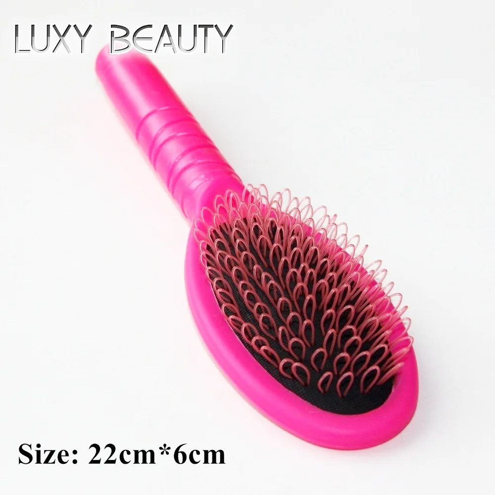 Brush A Pink Профессиональная расческа-Щетка массажная Антистатическая темно-коричневая расческа для наращивания волос/Расческа для ухода за париком - Цвет: Brush A Pink
