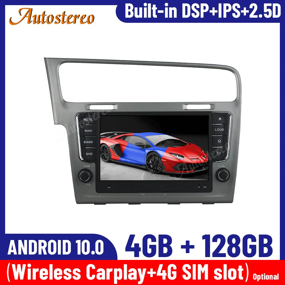 

Android 10,0 Carplay 4 + 128G для Volkswagen Golf 7 2013-2018, автомобильный GPS-навигатор, мультимедийный плеер, автомобильное радио, стерео, головное устройство IPS