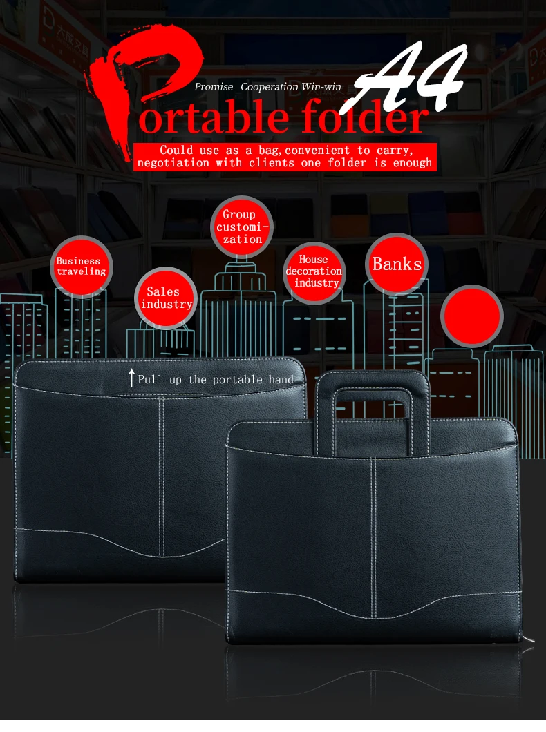 Модная папка для документов формата А4 из искусственной кожи с калькулятором