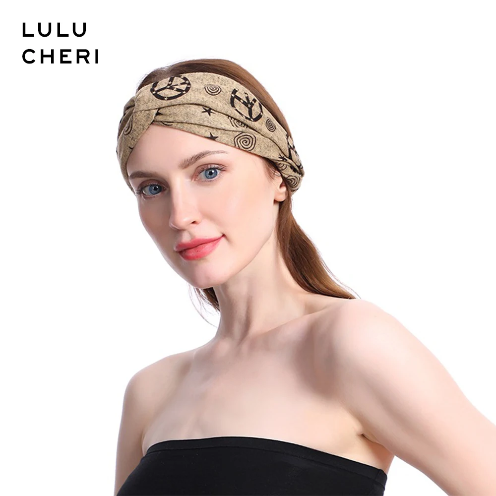 Женские резинки для волос Hippie винтажные бандажные йоги в стиле ретро с принтом