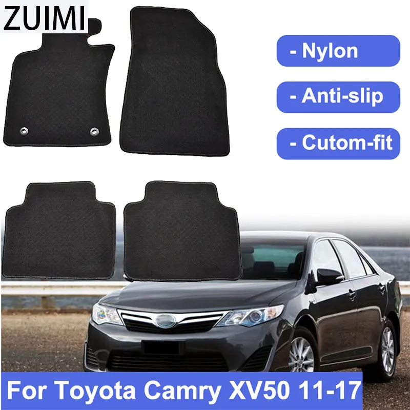 

Коврики напольные под заказ для Toyota Camry XV50 2011-2017, водонепроницаемый коврик, коврик с нейлоновой подкладкой спереди и сзади 2012, 2013, 2014, 2015, 2016