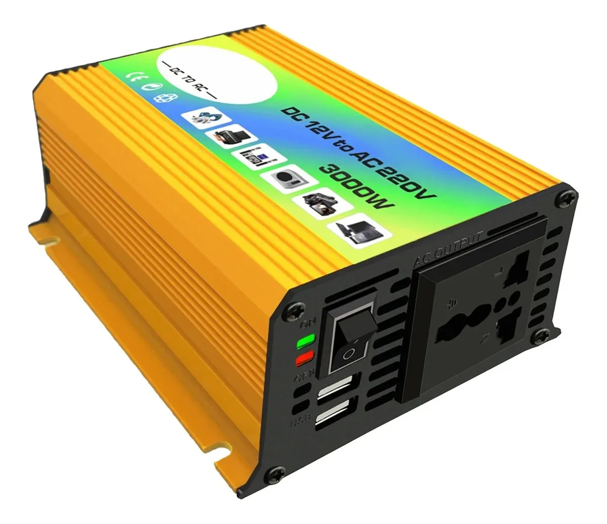 

3000W Power Inverter Car DC 12V to 110V 220V AC Converter 2.1A Dual USB Charging Ports Car Charger Adapter