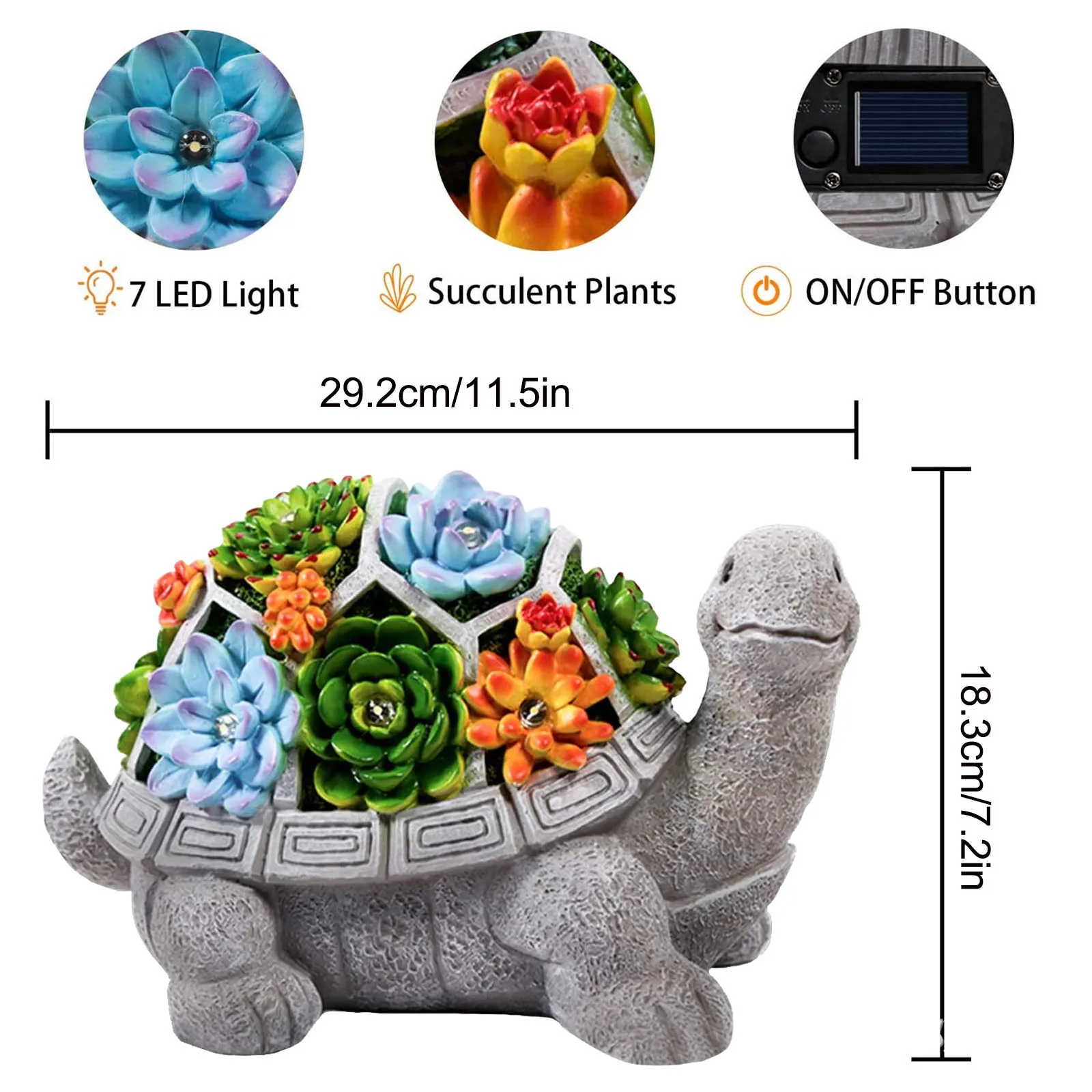 

Solar LED Turtle Statues Outdoor Garden Sculpture Animal Decor Sculpture Ornament Art Glowing Stone Decoration High Quality!
