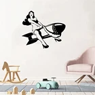 Винтажная Наклейка на стену с изображением сексуальной девушки в виде бомбы, сексуальная красивая женщина, наклейка на стену для спальни, съемная виниловая художественная роспись dw20563