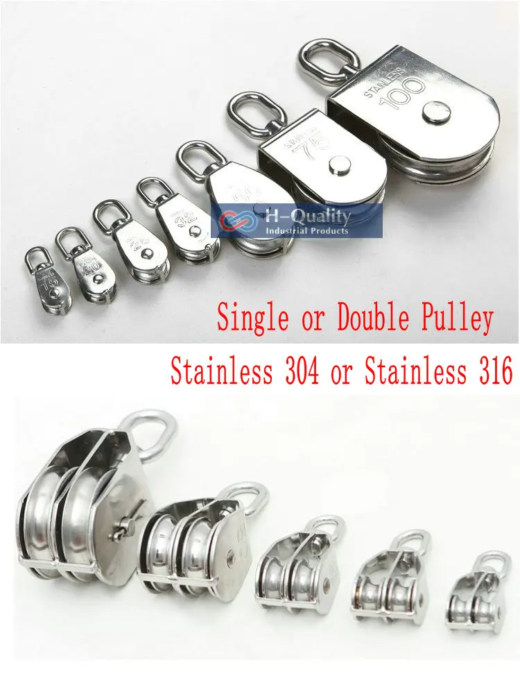 

Подъемный шкив из Проволочной веревки HQ, шкив из нержавеющей стали 304, поворотный шкив с двумя рельсами