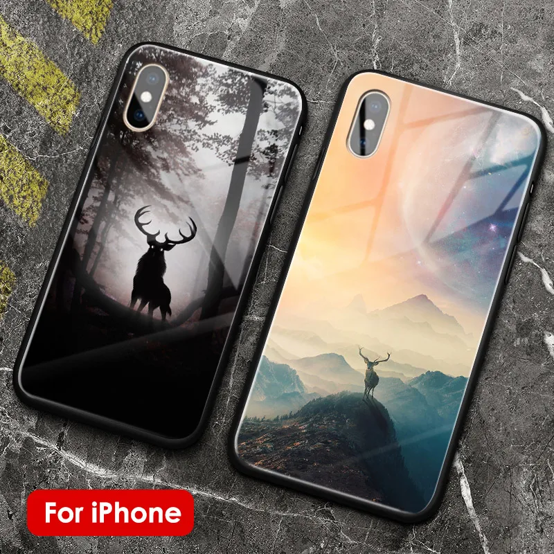 Модный стеклянный Мягкий силиконовый чехол для iPhone SE 6 6s 7 8 Plus X XR XS 11 PRO MAX|Бамперы| |