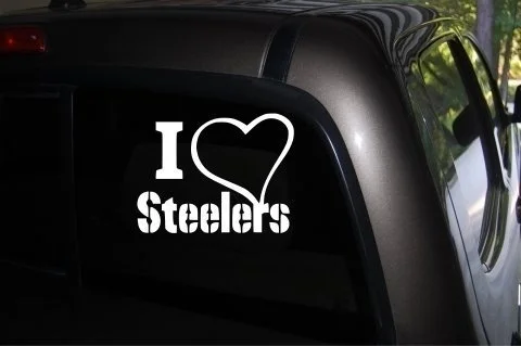 

Pittsburgh Steelers Decal I Love Heart Fans NFL Football Terrible Towel Auto Vinyl Sticker Decal for Car Truck SUV