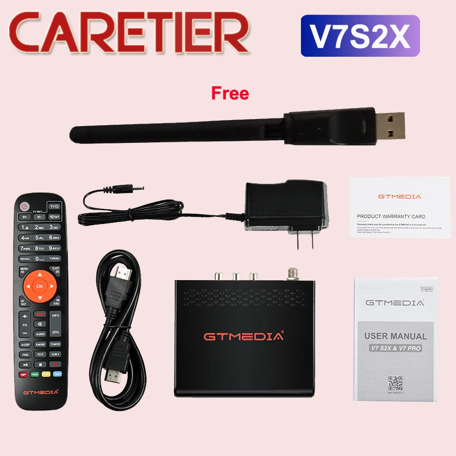 10 шт. GTMEDIA V7S2X HD DVB-S/S2/S2X AVS + VCM/ACM/multi-stream/T2MI BISS auto roll Full PowerVu DRE &amp Biss key со стандартом -