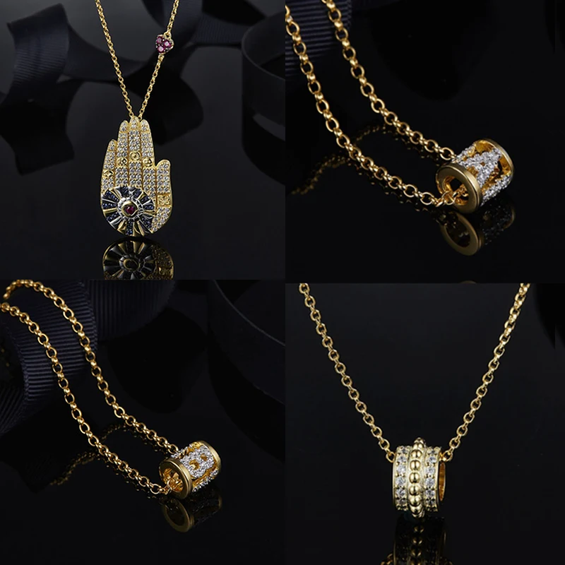 

S925 Sterling Silver Necklace Palm Type Pendant Temperament Luxury Brand Exquisite Zircon Monaco Jewelry Conform Lady Party Gift
