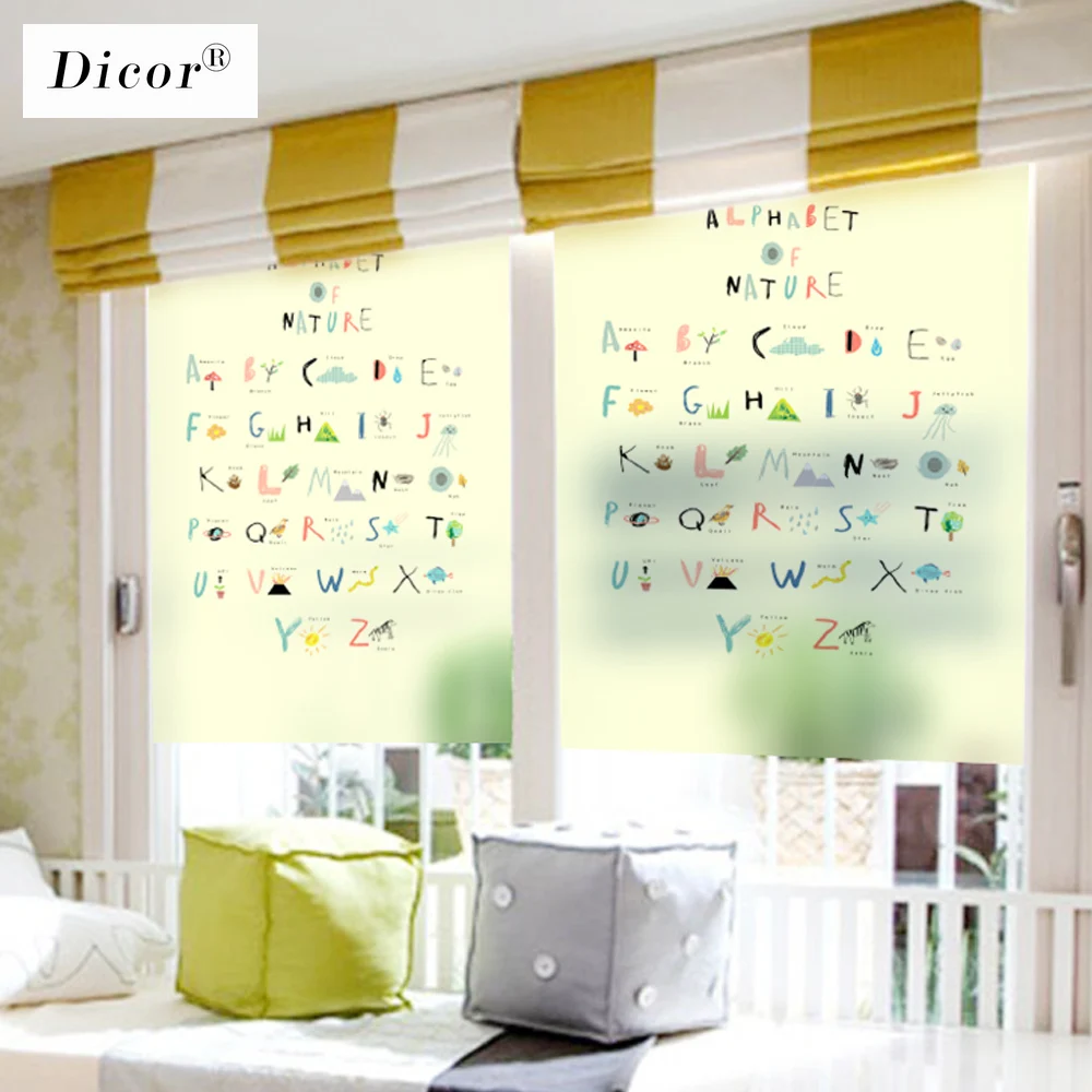 DICOR брендовые цветные витражные декоративные наклейки с мультяшными буквами ABC