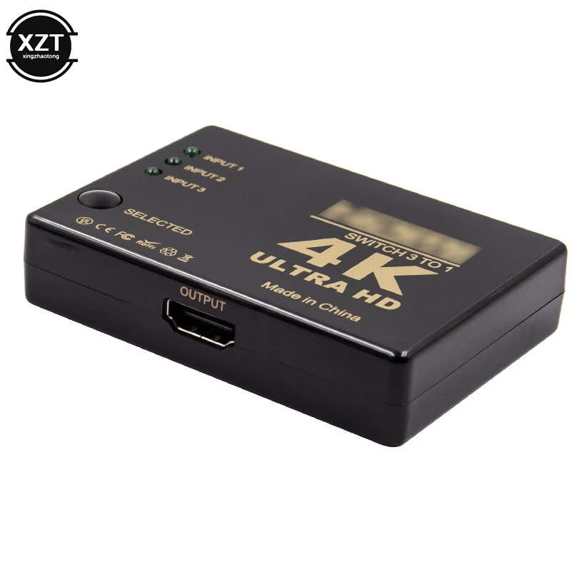 Коммутатор HDMI 3 порта 4K * 2K 1080P селектор 3x1 разветвитель для ПК DVD HDTV Xbox PS3 PS4
