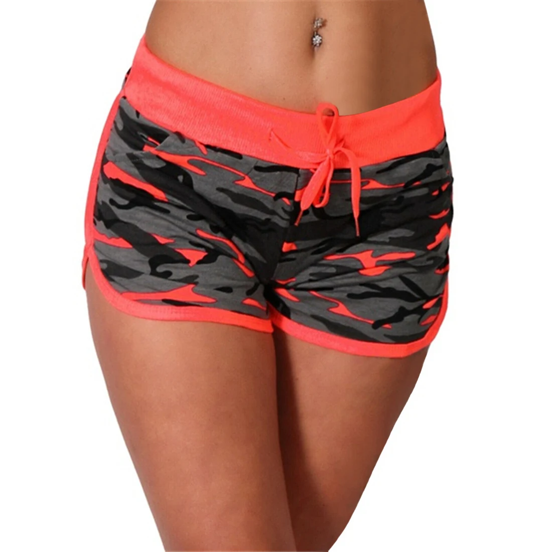 

Women Sport Yoga Shorts Women Cool Shorts Short Fitness Camouflage Elastic Running Outdoor Broadcloth Print Polyester