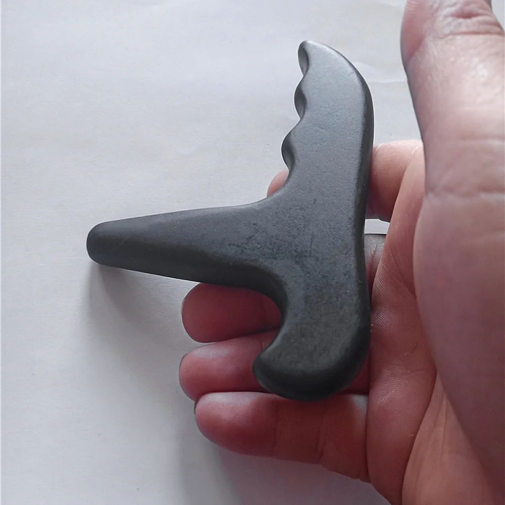 

2Pcs Natural Obsidian Gua Sha Plate Scraping Treatment Plate Therapy Plate Scraping Plate Scraping Bar (Black)