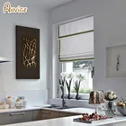 Современные белые с зеленой окантовкой и заглушкой, плоские римские затемнения, римские жалюзи на заказ с установкой в комплекте