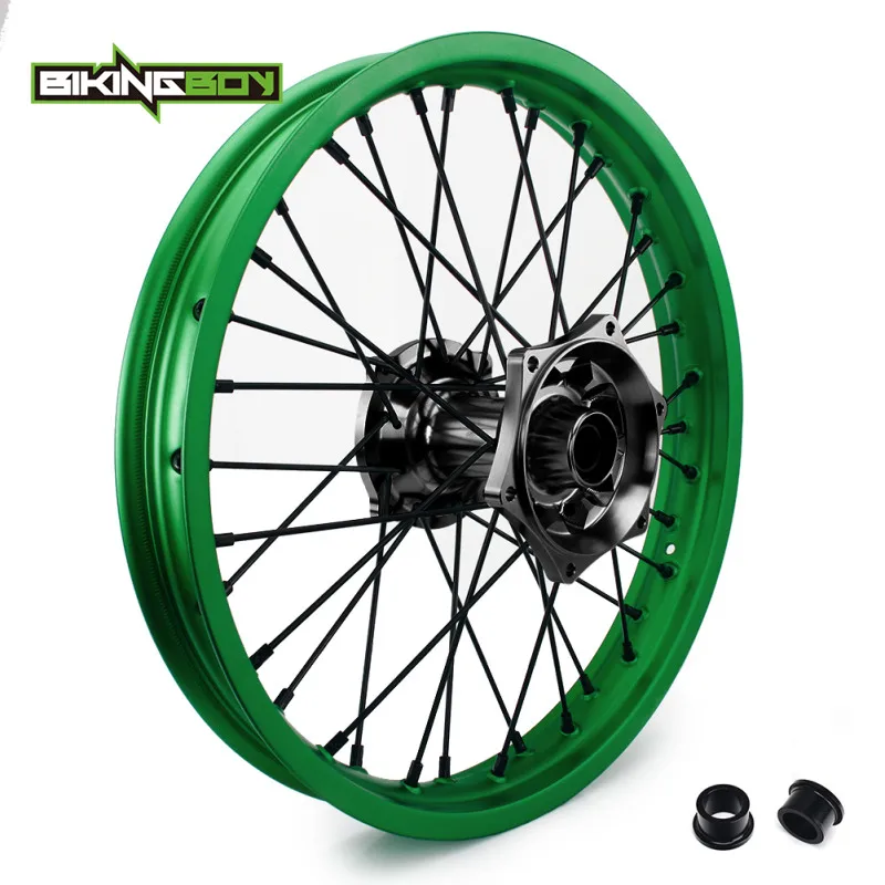 BIKINGBOY спереди и сзади 2" 18" для Kawasaki KX250F KX450F 06-19 KLX450R 08-12 KXF 250 KX-F 450 KX 125 250 06-13 обод колеса концентратора MX - Цвет: Rear Black