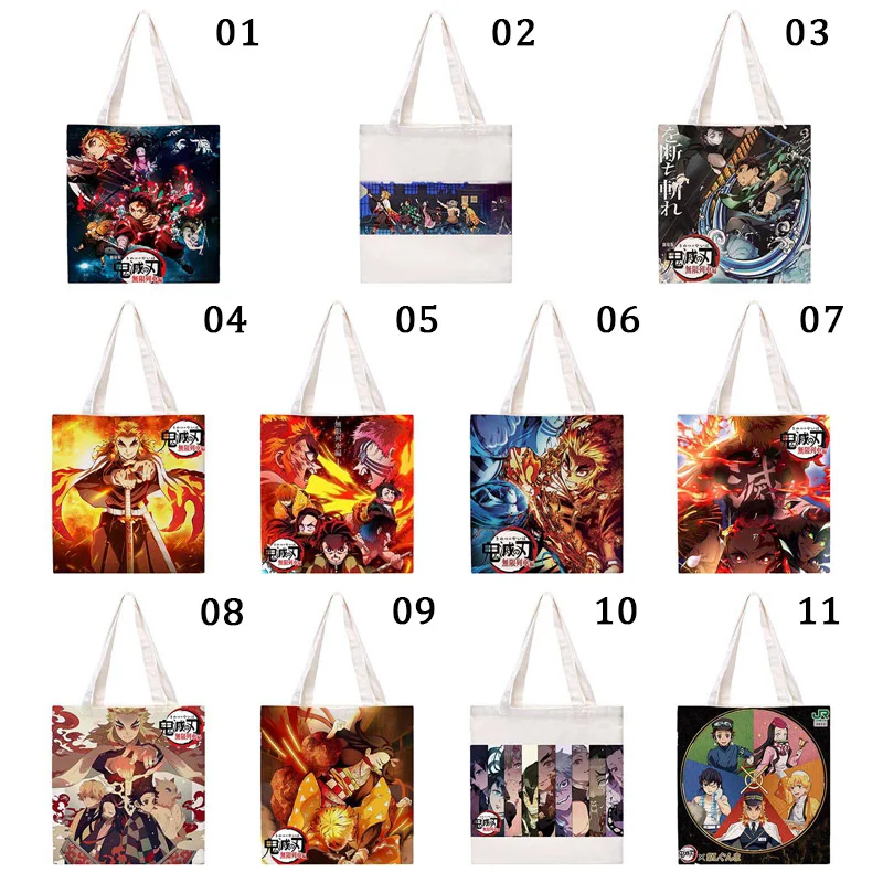 

11 type Anime Demon Slayer Kimetsu no Yaiba Kamado Tanjirou Nezuko Agatsuma Zenitsu Hashibira Inosuke Shopping Shoulder bag