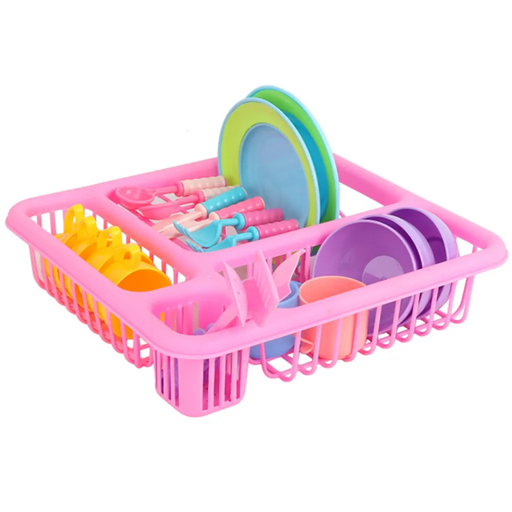 Детская ролевая игра посуда Кухня Пособия по кулинарии Playset мыть и сушить посуды