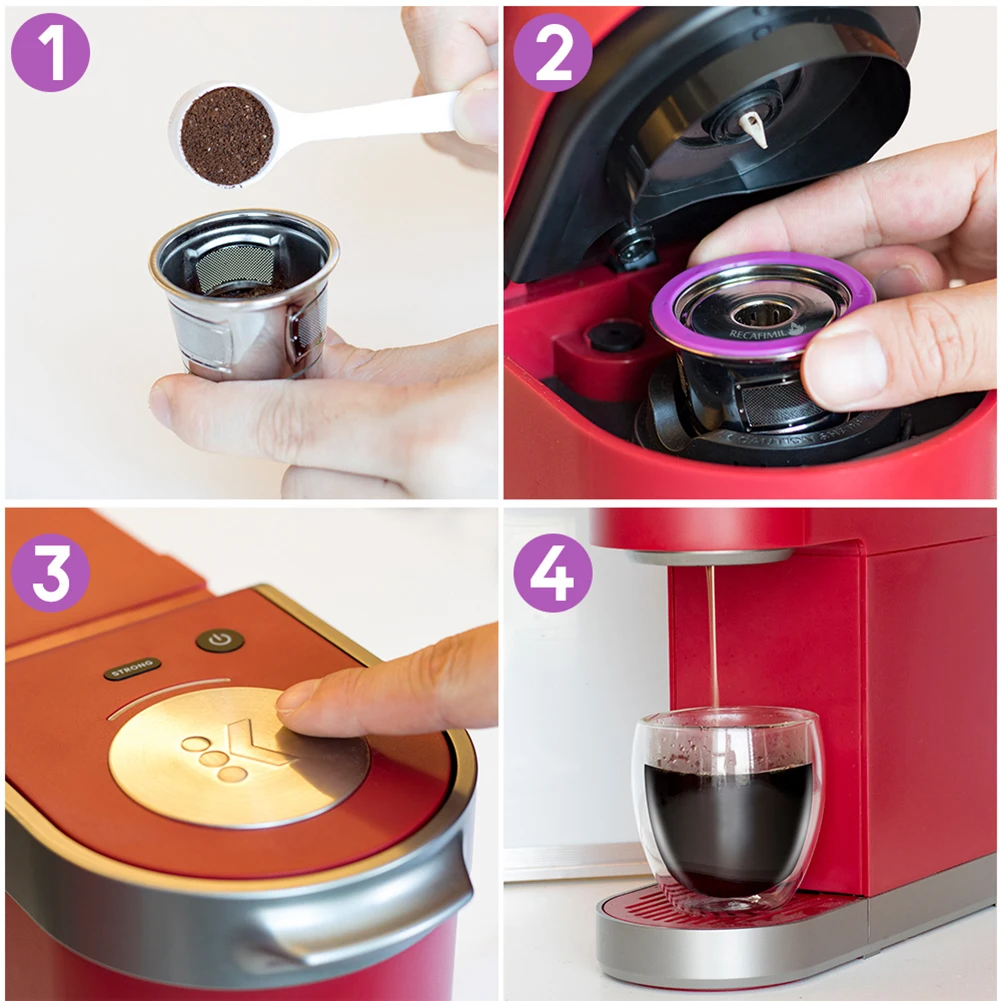 

Coffee Capsule Cup Reusable K Cups Shell Coffeeware Filters Accessories for Keurig 2.0/1.0 Mini Plus Coffee Filter