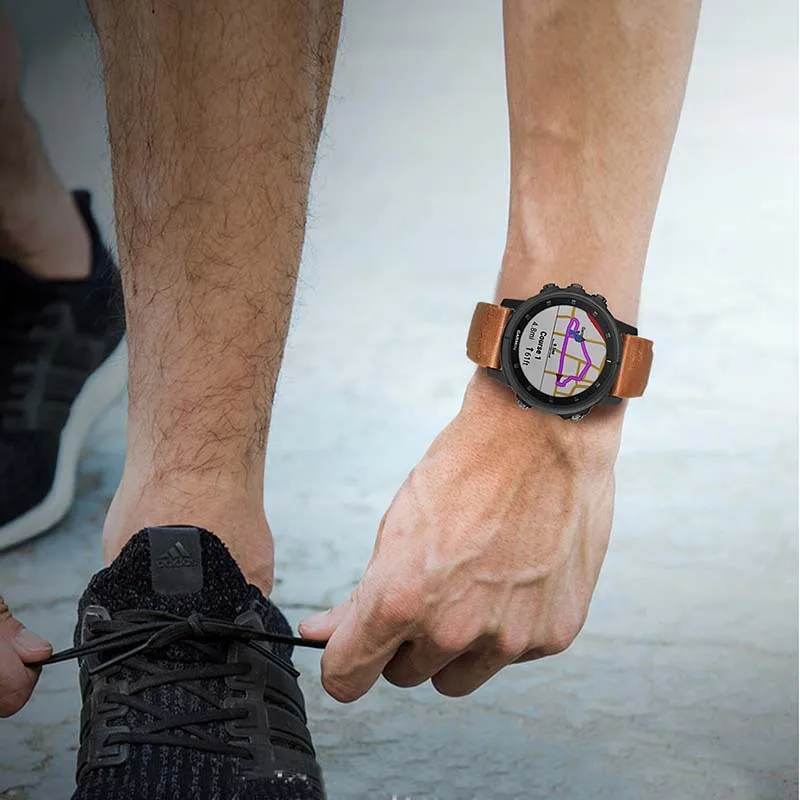 Quick Fit Кожаный ремешок для часов 22 мм для наручных часов Garmin Fenix 6/6 iPad Pro/5/5 Plus/Forerunner 945/935/подход S60/инстинкт ремешок для часов