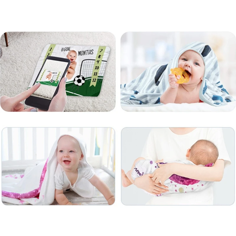 

1Set Baby Monthly Record Growth Milestone Blanket Newborn Photography Prop Cloth Q1FE