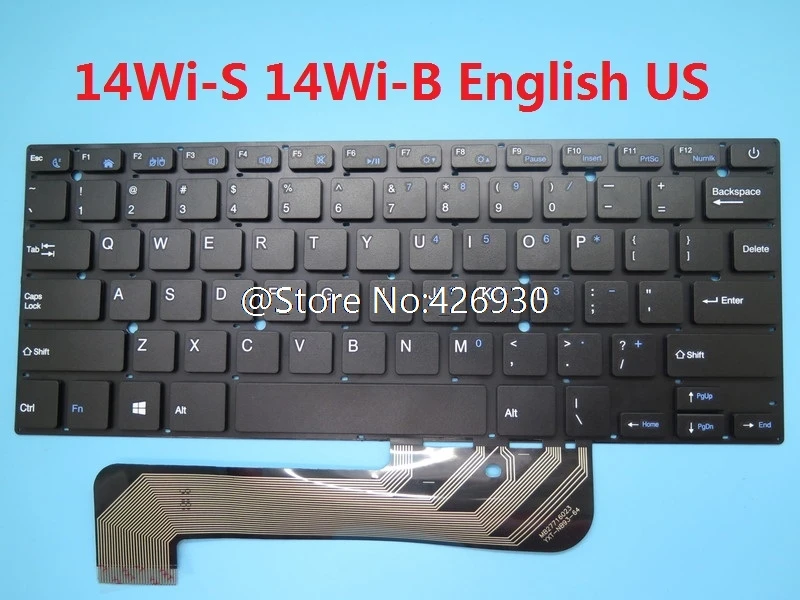 Клавиатура для ноутбука UMAX VisionBook 14Wi S B 14Wg Plus английский черный без рамки