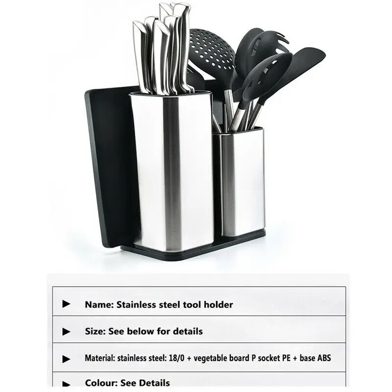 

Cutter Holder Inserted Stainless Steel Holder Kitchen Storage Rack+Cutting Board