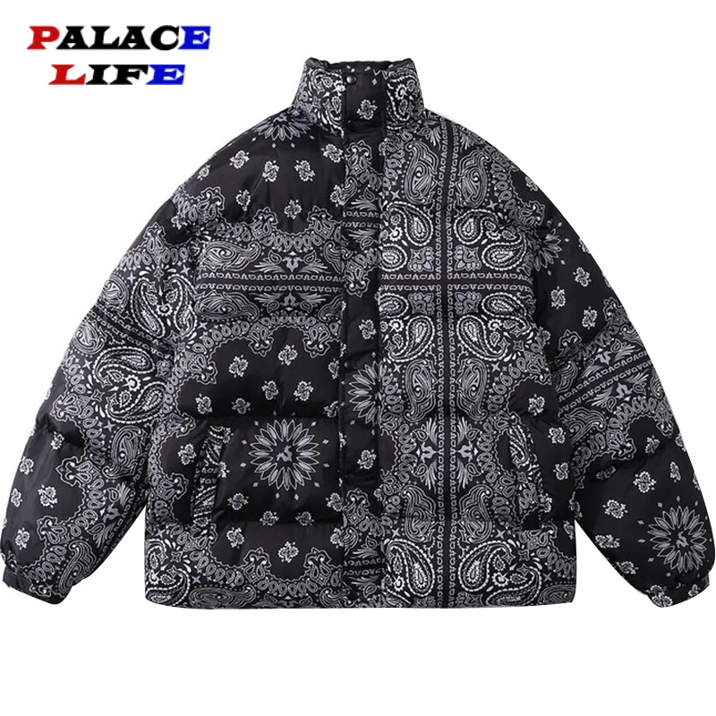 

Парка мужская винтажная оверсайз с узором пейсли, уличная модная утепленная куртка с подкладкой, свободная верхняя одежда унисекс, зима
