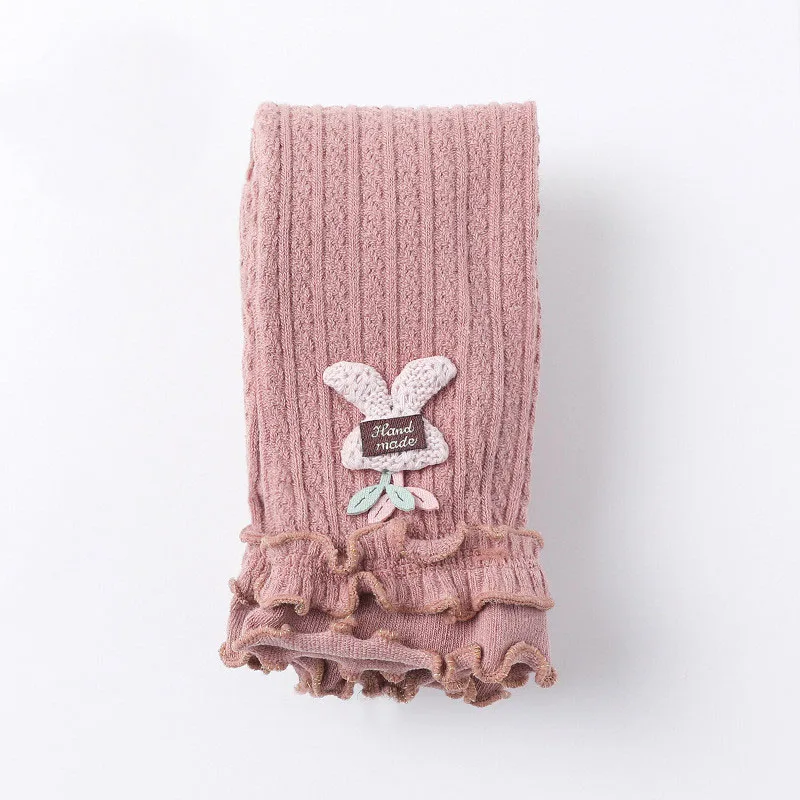 Зимние теплые хлопковые чулки для маленьких девочек вязаные крючком колготки с