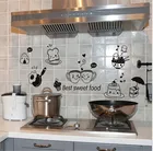 Настенные Стикеры для кухни, кофейная Сладкая еда, настенные художественные наклейки сделай сам, декоративные обои для столовой, настенные наклейки из ПВХ