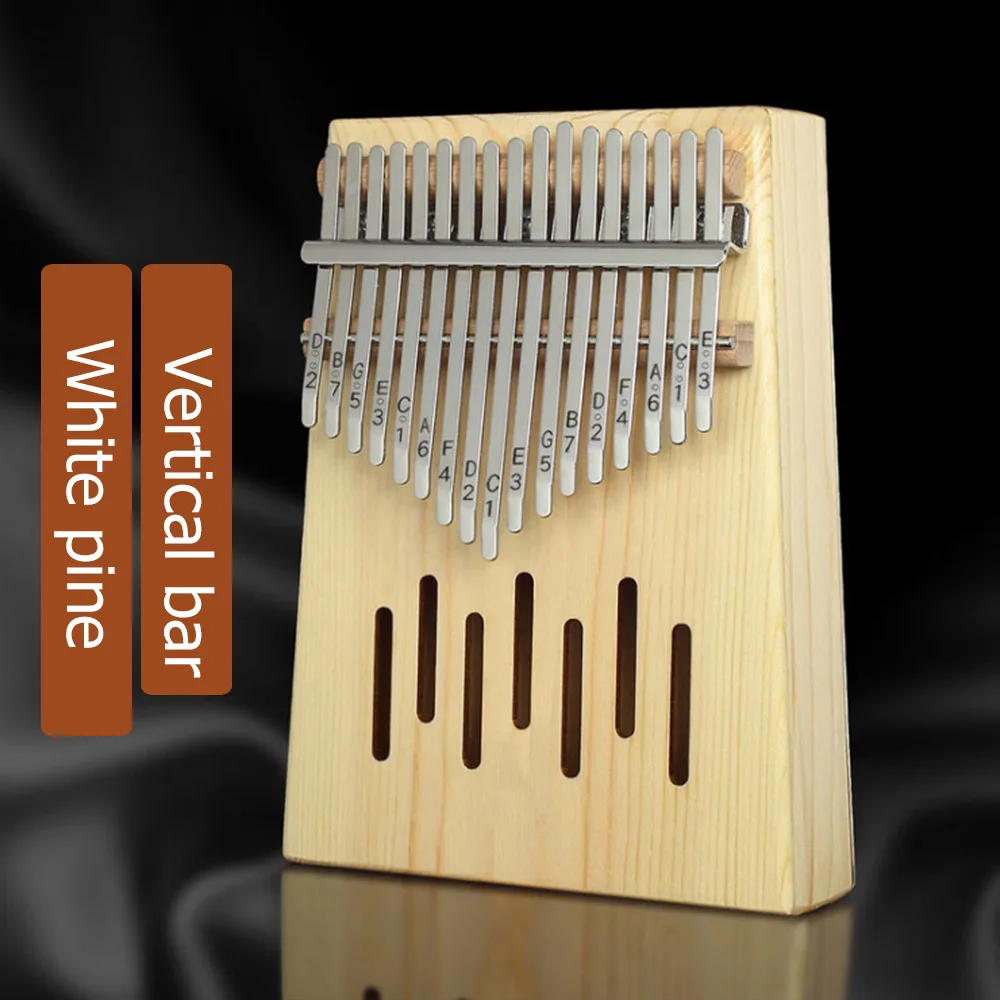17-клавишным Kalimba игрушечное пианино finger фортепиано музыкальный инструмент в африканском стиле однотонные сосна с сердцем персикового цвета с книги для изучения для тюнинга - Цвет: Vertical 1